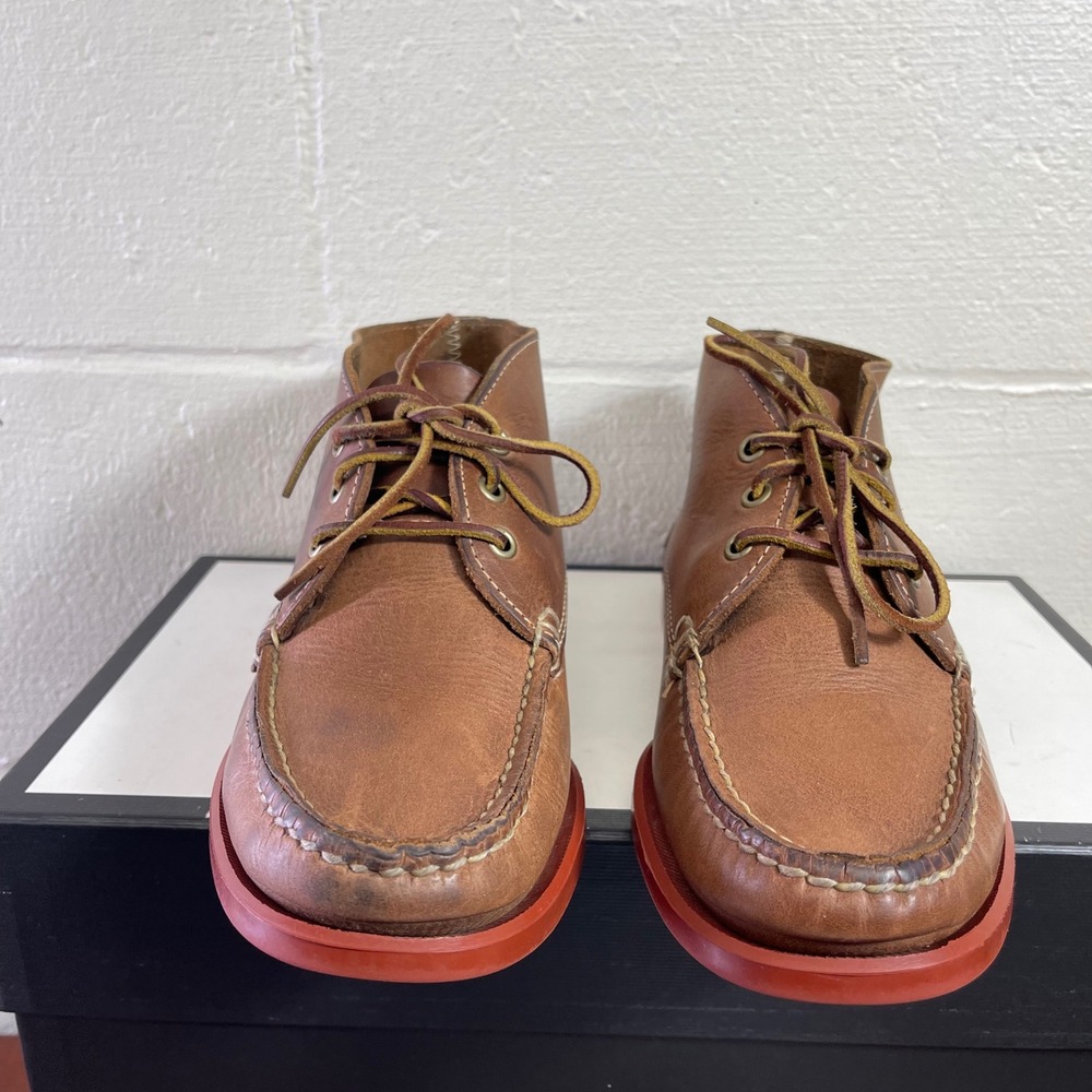 Sebago Campsides Brown Leather Chukka Ankle Boots Handsewn Lace up Men's 7 US - Picture 5 of 16